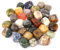 AOROPS Edelstein Set, 400g Bunte Naturstein Trommelsteine 2-3cm, Groß Edelsteine Bunte Steine mit Schwarzen Stoffbeutel Halbedelsteine Mischung für Dekoration Schatzsuche