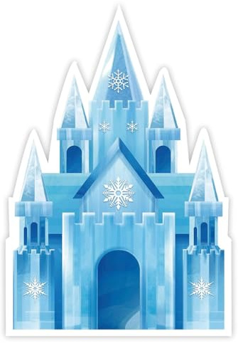ZELAITE Einladungskarten Kindergeburtstag Mädchen Eisprinzessin - 12er Set Einladungen Schloss & Schneeflocken, Frozen Motto-Party, Geburtstagseinladungen für Mädchen, Glitzer-Optik, Blau/Weiß (H)