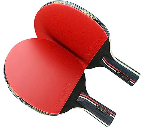 HEMOTON 1 Juego de Raquetas de Tenis de Mesa Arriba apestar Bates de Tenis de Mesa Profesionales Completo Raquetas de Pong Raquetas de Tres Estrellas Bambú