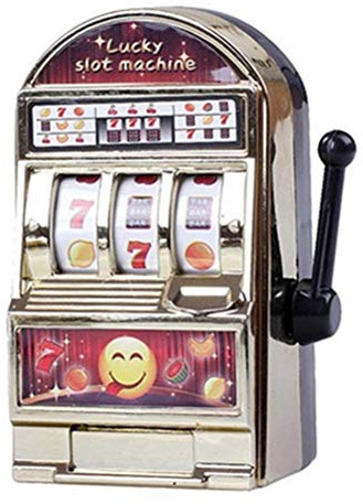 Gonetre Mini Slot Machine Bildung Antistress Spielzeug Spaß Spiel für Geburtstagsgeschenke aus ABS -Plastikgröße 8x4.5x4cm (Gold)