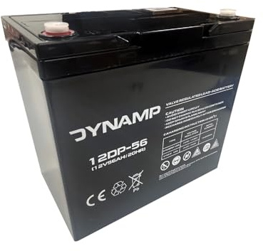 Dynamp 12V 56Ah Deep Cycle AGM Battery, VRLA Maintenance-Free, 220 x 150 x 205mm