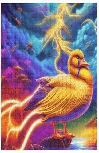 Ente Puzzle 1000 Teile, Holzpuzzle Herausforderndes Geschicklichkeitsspiel Für Die Ganze Familie, Kinder Erwachsenenpuzzle Ab 12 Jahren （78×53cm）