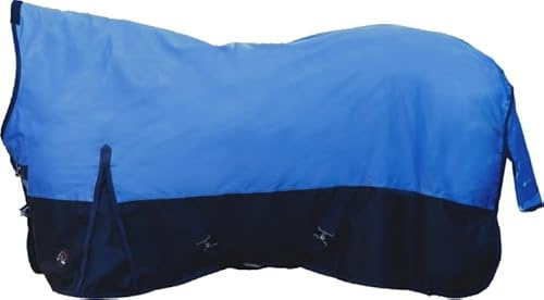HKM Highneck Weidedecke Norwich 600D Regendecke mit Fleece (dunkelblau/hellblau, 125)
