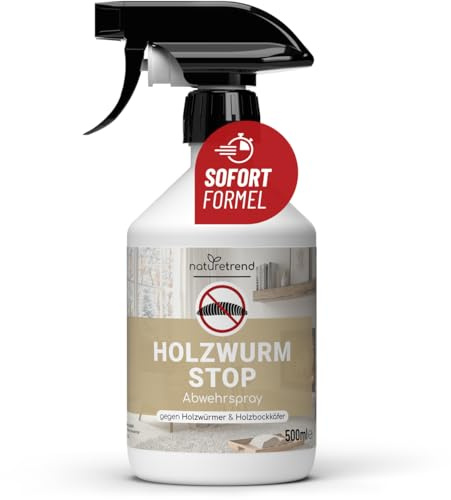 naturetrend Holzwurm Stop 500ml – Abwehrspray gegen Holzwürmer in Möbeln & Holz für innen & außen, Holzwurm Spray - Effektives Holzwurmmittel & Holzwurmschutz