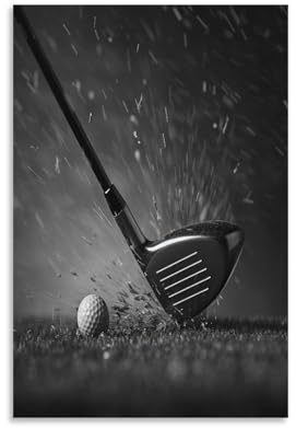EUUMKOO Abstrakte Golf-Leinwandkunst, Vintage-Ball, Sport, künstlerisches Bild auf Leinwand, Druck, Poster, Dekoration, Kunstwerk für Zuhause, Wohnzimmer, Schlafzimmer, Wanddekoration, ungerahmt, 40 x