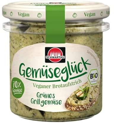 Schwartau Gemüseglück Grünes Grillgemüse, veganer Bio Gemüseaufstrich, 135 g