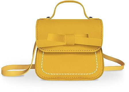 Mayplous Mädchen Umhängetasche Kleine Kinderhandtasche mit Blume Mini Münztasche Geldbörse Kleine Brieftasche für Kleinkinder Alter 2-5 Jahre Größe 80-110cm / 31,5-43,3 (Yellow)