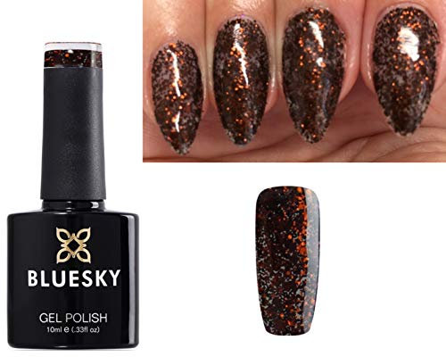 Bluesky BROWN CHOCOLATE BRONZE GLITTER S05N MINCE PIE Nail Gel Polish UV LED Soak Off 10ml