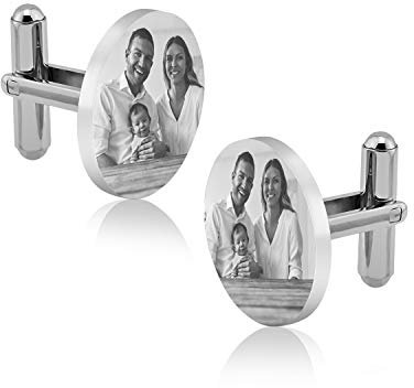 Manschettenknöpfe - inkl. Fotogravur Bildgravur - Edelstahl M16bi - mit AMAZON KONFIGURATOR direkt online gestalten !
