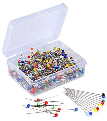 MINTHE™ Sewing Pins - 100 Pack, Coloured Heads, Dressmaking & Quilting Pins