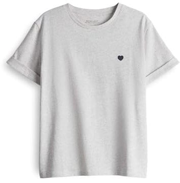 OPUS Damen Kurzarmshirt | T-Shirt SERZ Regular aus Organic Cotton Easy Grey, 38