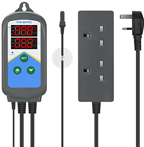 Inkbird ITC-306T Aquarium Heater Thermostat Temperature Controller Fish Tank Heater Thermostat with Dual Heating Control/Dual Time Cycle Setting/Submersible Probe, 100~240V