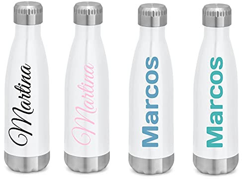 Worfull Regalos Botellas de agua de acero inoxidable personalizadas de 510 ml - cantimplora - termo con aislamiento - botella deportiva - bebida fría - bebida caliente personalizada -