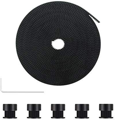 IMETRX 3D Drucker Gt2(6MM*5M) Synchron Riemen+5PCS Zahnräder,geschlossener Synchronriemen,X + Y Achsen Zahnriemen für Ender 3/CR 10/Prusa I3 3D Printers and CNC Machines