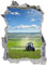 Wandtattoo Wandsticker Wandaufkleber 3D-Effekt Durchbruch Traktor Bauer für Babyzimmer Kinderzimmer 53x80cm