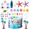 TOPJOWGA Miniature Spiaggia Micro Paessaggio, 30 Pezzi Miniature Giocattoli Giardino, Kit di Ornamento in Miniatura, Miniature Spiaggia, Mini Ombrello Parasole Palma Cocco Sdraio Spiaggia