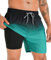 APTRO Bañador Hombre Corto Ropa Hombre Secado Rápido Natacion Surferos con Forrado Hawaianos Vacaciones Tallas Grandes Verde Fade MK183 3XL