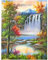 DCIDBEI 40 x 50 cm 5D DIY Diamant Malerei volle Landschaft Wald, Diamond Painting Wasserfall Groß quadratische Square,Kreuzstich Set Freizeit Kreative Erwachsene Strass Stickerei Diamant Kunst