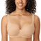 DELIMIRA Women's Padded Bra T Shirt Underwired Support Bra Balcony Seamless Full Cup Comfort Bra Taupe Tan 36D