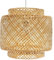 TIENDA EURASIA - Lampara Techo, Lampara Colgante Techo de Fibra de Bambu, Tamaño 38 x 40 cm, Casquillo E27, 40W Max, Cable 80 cm, Perfecta Lampara de Salon, Dormitorio, Estudio, Porche
