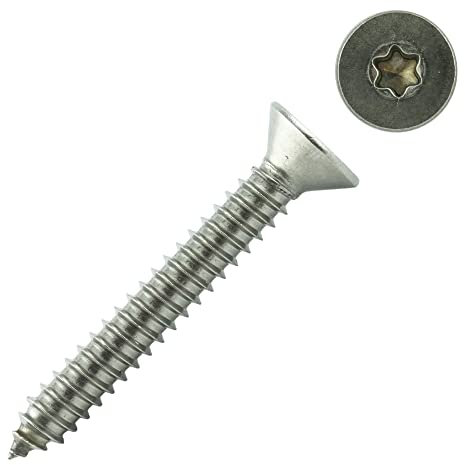 100 Stück 4,5X100 mm Edelstahl A2 - Spanplattenschrauben Torx - Vollgewinde - Holzbauschrauben mit Senkkopf - Edelstahlschrauben