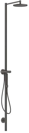 hansgrohe Axor Starck Duschsäulen Set, Kopfbrause 240 1jet, mit Thermostat, Aufputzmontage, 12672, Farbe: Brushed Black Chrome
