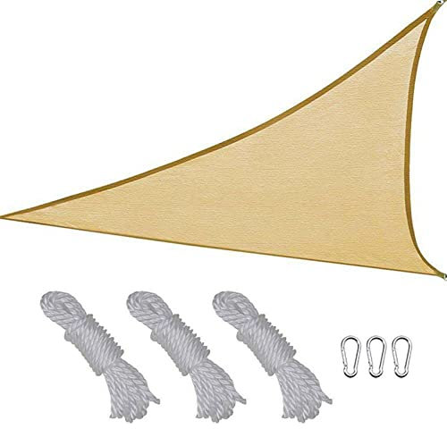 Luckxing Sonnensegel 3.5x3.5x3.5M Sonnensegel Dreieckig Wasserdicht - Sonnenschutz Balkon, Terrassendach Sichtschutz Garten Dreieck Sonnendach Pool Trampolin Wohnwagen Sonnenschutz Terrasse Camping