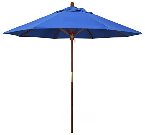 Gartenschirm, Sonnenschirm abnehmbar mit 8 Streben und Seilzugmechanismus, Strandschirm 210cm x 230cm, Marktschirm für Garten, Terrassen, Pool, Blau
