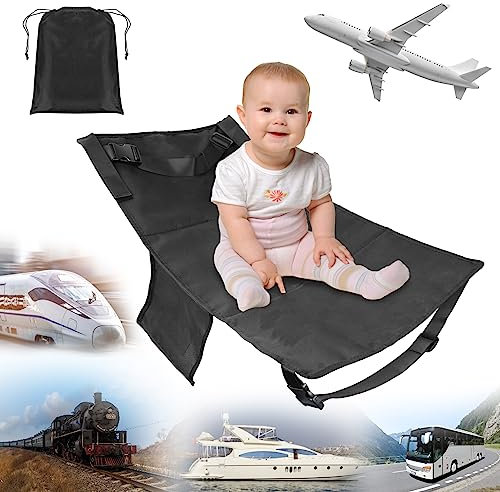 Flugzeug Sitzverlängerung Kinder, Flugzeug Fußstütze, Fußstütze für Flugzeug Kinder Tragbare, Flugzeug Sitzverlängerung, Kleinkind Sitzverlängerung, Kinder Flugzeug Fußstütze für Reisen (Schwarz)