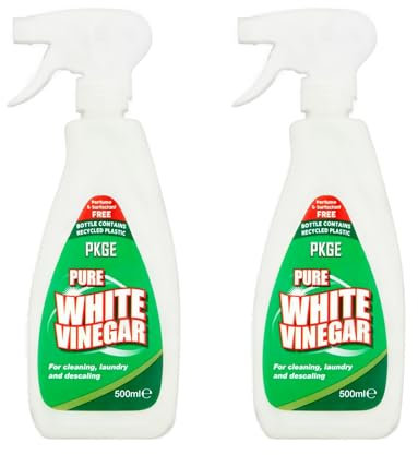Pkge 500ml White Vinegar Cleaning Spray | Removes Dirt, Grimes, Stains | Use on Glass, Oven, and Window Cleaning | Perfect for Kitchen, Bathroom, Laundry & Descaling (Pack of 2)