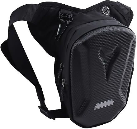 Marsupio Moto da Gamba,Borsa da Gamba Moto con Guscio Rigido,Marsupio Cosciale in EVA per Uomo e Donna Marsupio Sportivo da Gamba con Multitasche per Corsa, Ciclismo, Moto, Sport e Lavoro
