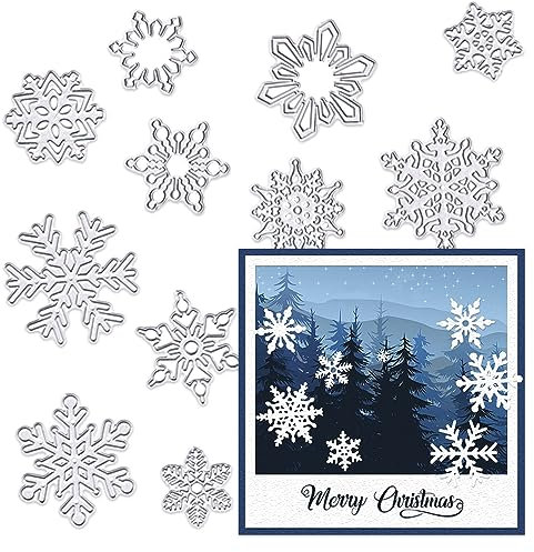 Hying Weihnachtsschneeflocke Stanzformen für Kartenherstellung, Winterurlaub, Schneestanzen, Frohes neues Jahr, Schnee-Blumen, Schablonen, Prägeschablone für Handwerk, Scrapbooking, DIY, Fotoalbum,