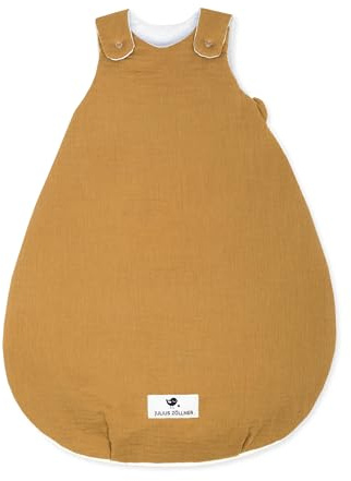 Julius Zöllner Babyschlafsack Musselin, warme Füllung 2,5 TOG, waschbar bei 40°C, Made in Germany, Oeko TEX Standard 100, Zimt, Gr. 62/68