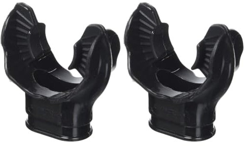 Seac Unisex-Adult Regulator Mouthpiece Ersatz-Mundstück Atemregler und Octopus, schwarz, Standard (Packung mit 2)
