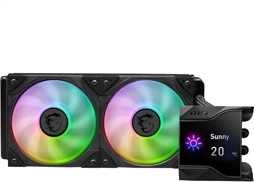 MSI MPG CORELIQUID D240 CPU Liquid Cooler da 60 mm, 2 ventole ARGB da 120 mm, Tubazione anti-evaporazione, Raffreddamento GI - Compatibile con Socket AMD e Intel