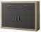 SHIITO | Mueble Aparador 2 Puertas + 2 cajones | Ideal para Cocina y Comedor | Color Cambrian y Grafito - 120 cm x 90.2 x 41.4 | Modelo AMBAR