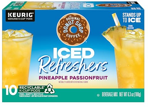 The Original Donut Shop, Pineapple Passionfruit Refresher, Keurig Single-Serve K-Cup Pods, 10 Count
