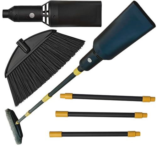 Outdoor-Besen mit eingebautem, leichtem, wiederaufladbarem, schnurlosem Mini-Laubbläser, kleiner Laubbläser und Luftstab-Gebläse für Terrasse, Deck, Balkon, Wohnmobil