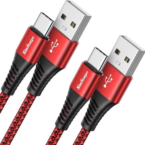 USB C Charger Cable 3M 2Pack, Extra Long USB to USB C Fast Charging Cable Braided, 3A USB Type C Lead for Samsung Galaxy S25 S24 S23 S22 S21 S20 Plus Ultra S10 S8 S9 A20E A50 A51 A70 A71 Switch PS5