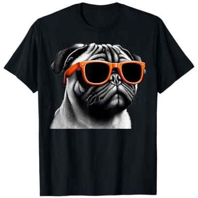 Cooler Mops mit Sonnenbrille und grafischem Hundefreund T-Shirt