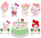 Mini He-llo Kitty Figuren, 6 Stück Kuchen Deko, San Figur Tortendeko, Cake Topper für Mädchen Geburtstagsdeko