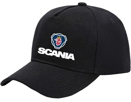 GTKRMXOB Unisex Dad Mütze Polomützen Für Scania Bequeme Kopfbedeckung Fürs Training Atmungsaktive Snapback-Mütze Grafische Verstellbare Trucker-Mütze Baseballkappe-Black||One Size