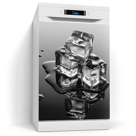 DEQORI Magnetfolie für Spülmaschine 60x80 cm | Motiv Schmelzende Eiswürfel | dekorative Magnetmatte Geschirrspüler Schutz | Magnet Deko-Folie selbstklebend, magnetisch & wasserabweisend