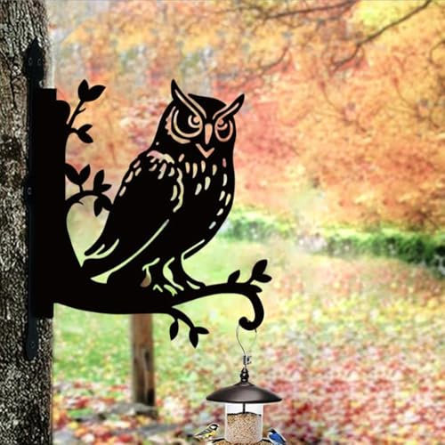 Cciphy 1 Packung Eisen-Pflanzenhalterung, niedliche Eulen-Silhouette, Wandmontage, Pflanzgefäß-Aufhänger, Haken mit Schrauben, für drinnen und draußen, robuste Hängehalter (Eule)