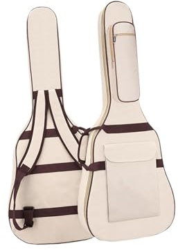 Harilla Gepolsterte Softcase, Gitarrenkoffer, professionelle Gitarrentasche, elektrische Gigbag für Akustikgitarre, Konzertmusikzubehör, Beige