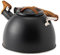 CRILSTYLEO Pfeife Wasserkocher Camping Wasserkocher Kaffeekanne isoliert edelstahlkanne edelstahlwasserkocher swor klingender Wasserkocher pfeifender Teekessel Rostfreier Stahl Black