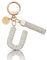 MORSUNBELA Porte-Clés, porte Cle Lettre Porte Clés à Paillettes, Porte Clé Personnalisé Porte-clés pour Femme, Porte Clef Lettre U