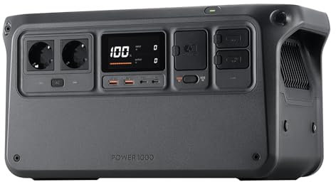 DJI Power 1000 Station d'énergie portable, Batterie LiFePO4 1024Wh, Générateur solaire 2200W, Alimentation d'urgence domestique, Fonction de charge rapide 4-en-1, Ultra-silencieux (23 dB)