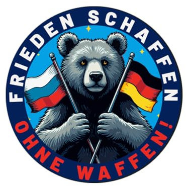 Sammys Shirt Store Bär Frieden schaffen ohne Waffen Russland Ukraine Taurus Aufkleber 4,5 cm