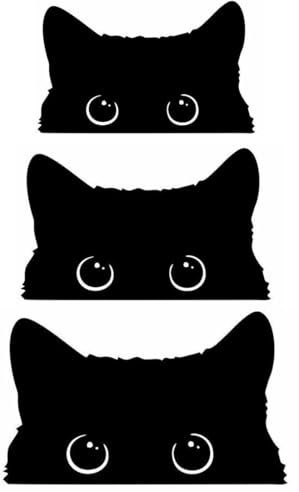 COYUN 3 Pcs Adesivi per Decalcomanie per Auto con Gatti - Decalcomanie Creative per Auto o Moto, Adesivo Gatto per Auto Cartone Animato per Auto e Vetri, Accessori Decorazione Decalcomania Auto